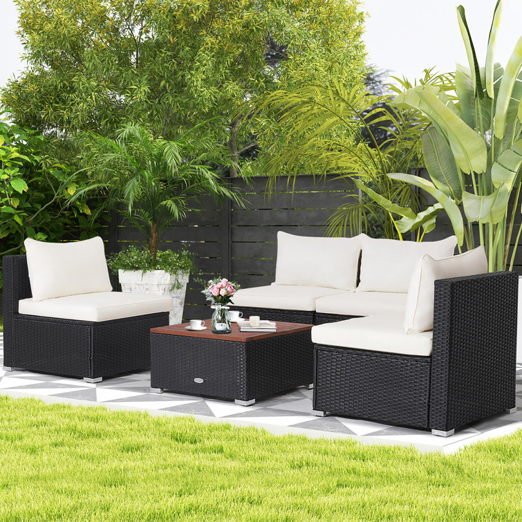 Wade Logan Bergetta 5 Piece Sofa Seating Group with Cushions Reviews Wayfair